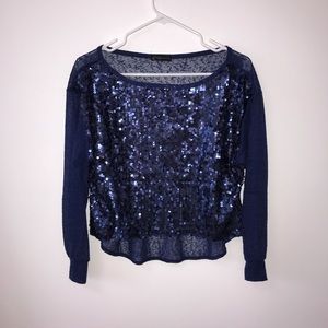 SEQUINNED BLUE SHIRT